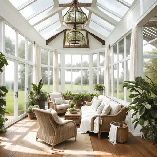 Farmhouse Sunroom design - AI generated interior design visualization