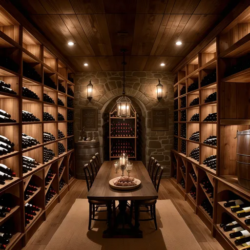 Farmhouse Wine Cellar design - AI generated interior design visualization