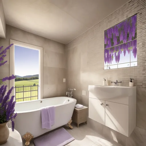 French Country Bathroom design - AI generated interior design visualization