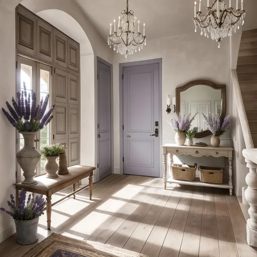 French Country Entryway design - AI generated interior design visualization