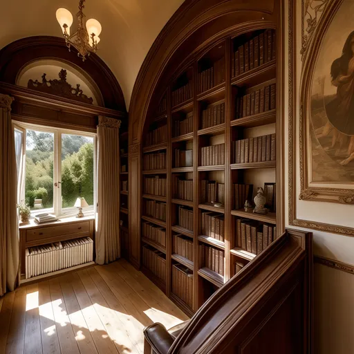 French Country Library design - AI generated interior design visualization