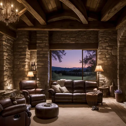 French Country Man Cave design - AI generated interior design visualization