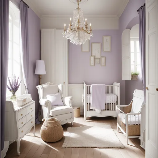 French Country Nursery design - AI generated interior design visualization