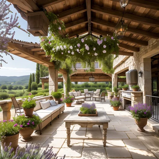 French Country Patio design - AI generated interior design visualization