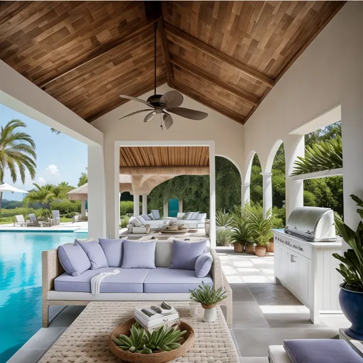 French Country Pool House design - AI generated interior design visualization