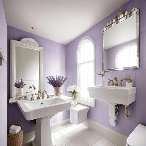 French Country Powder Room design - AI generated interior design visualization