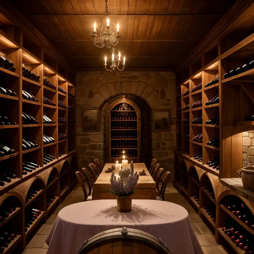 French Country Wine Cellar design - AI generated interior design visualization
