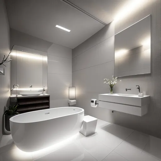 Futuristic Bathroom design - AI generated interior design visualization