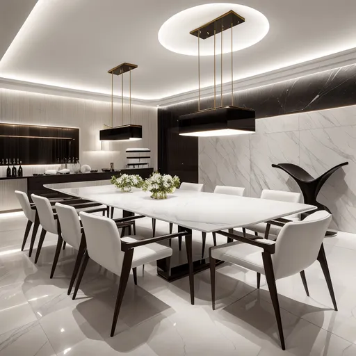 Futuristic Dining Room design - AI generated interior design visualization