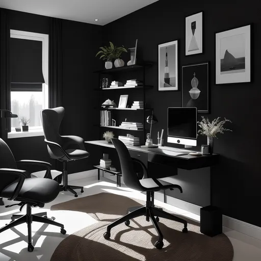 Futuristic Home Office design - AI generated interior design visualization