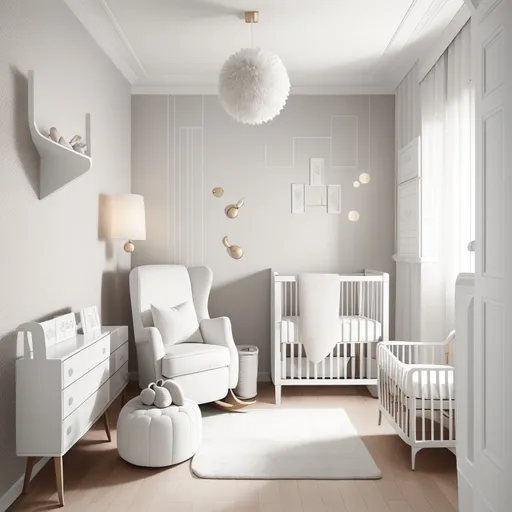 Futuristic Nursery design - AI generated interior design visualization