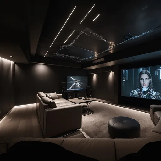 Gaming Room Basement design - AI generated interior design visualization