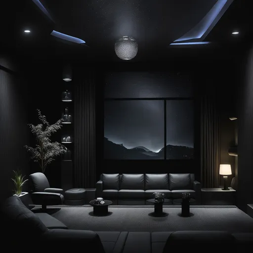 Gaming Room Home Theater design - AI generated interior design visualization