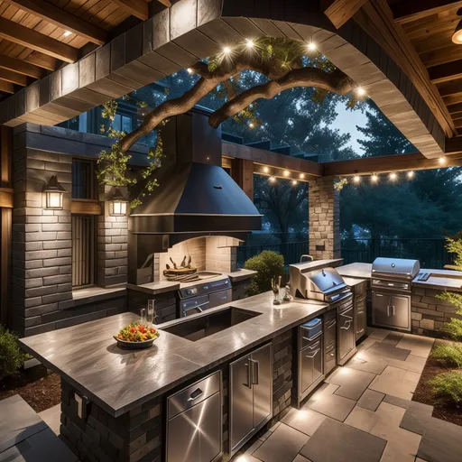 Gaming Room Outdoor Kitchen design - AI generated interior design visualization