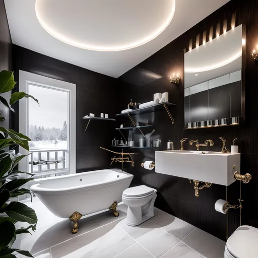 Gaming Room Powder Room design - AI generated interior design visualization