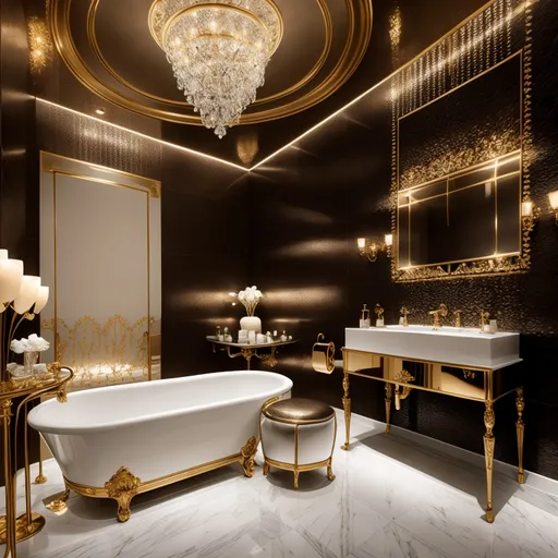 Glam Bathroom design - AI generated interior design visualization