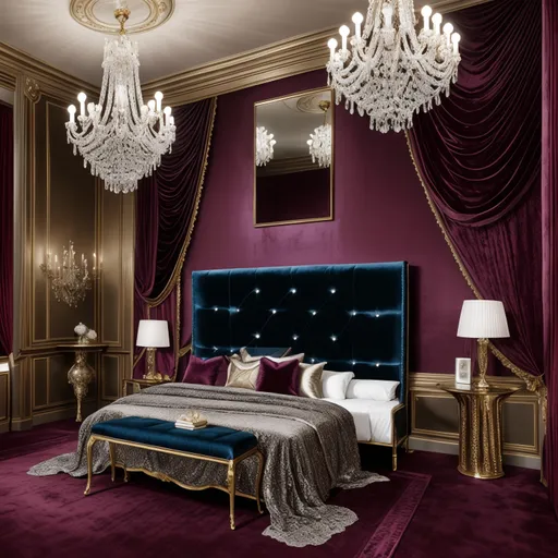 Glam Guest Room design - AI generated interior design visualization