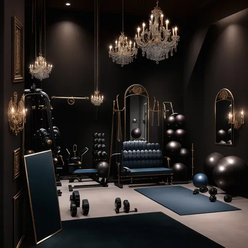 Glam Home Gym design - AI generated interior design visualization