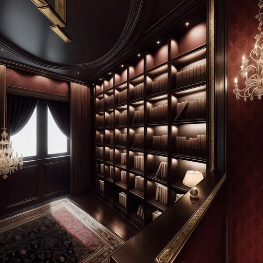 Glam Library design - AI generated interior design visualization