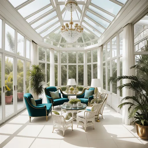 Glam Sunroom design - AI generated interior design visualization