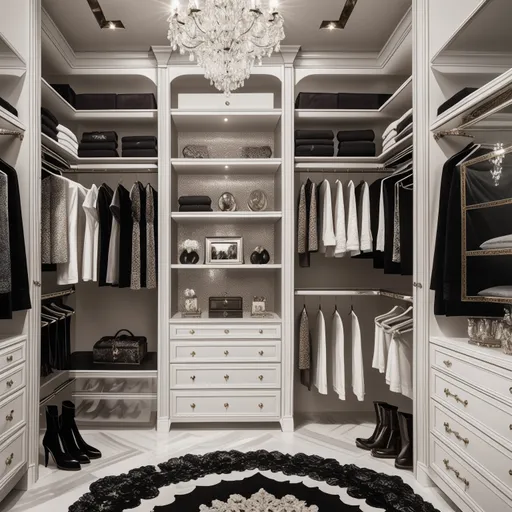 Glam Walk-in Closet design - AI generated interior design visualization