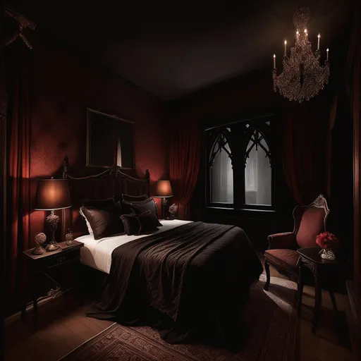 Gothic Bedroom design - AI generated interior design visualization