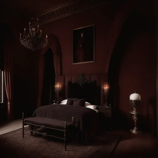 Gothic Guest Room design - AI generated interior design visualization