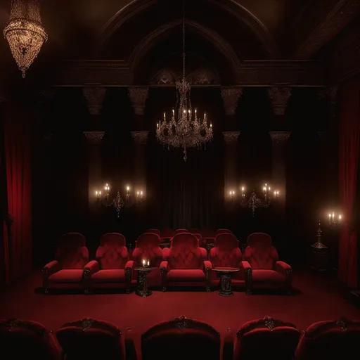 Gothic Home Theater design - AI generated interior design visualization
