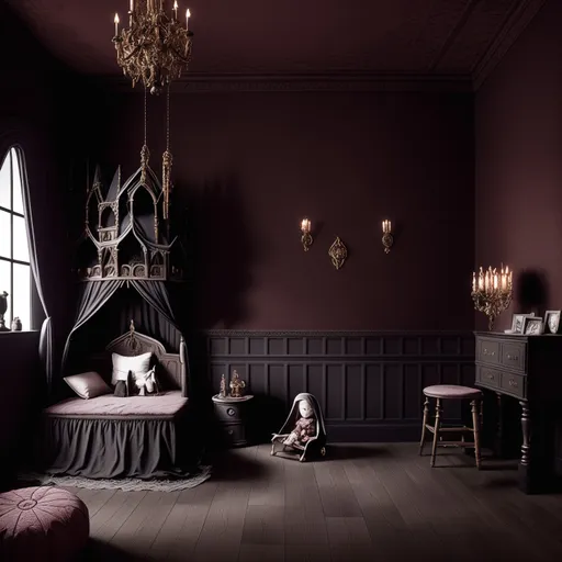 Gothic Kids Room design - AI generated interior design visualization