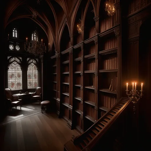 Gothic Library design - AI generated interior design visualization
