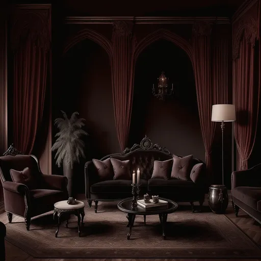Gothic Living Room design - AI generated interior design visualization