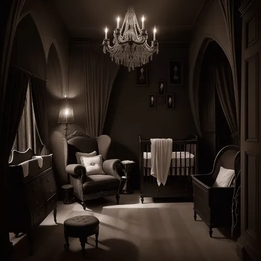 Gothic Nursery design - AI generated interior design visualization