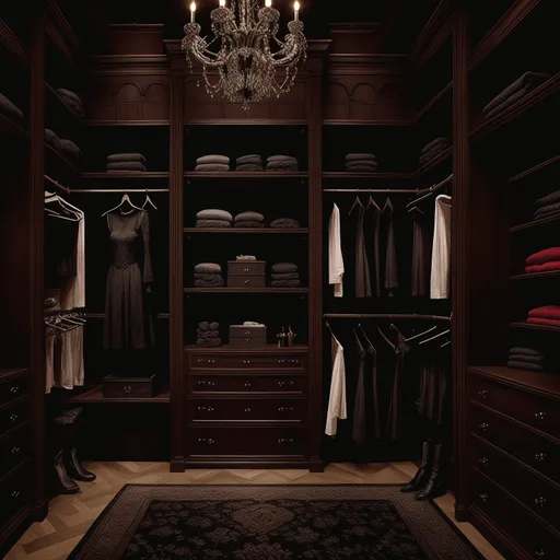Gothic Walk-in Closet design - AI generated interior design visualization