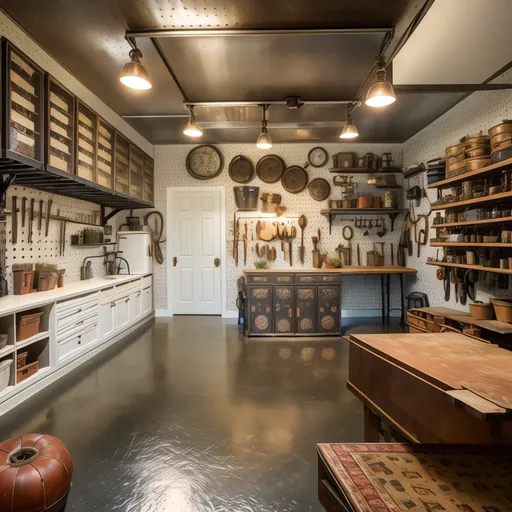 Grandmillennial Garage design - AI generated interior design visualization