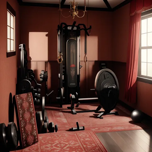 Grandmillennial Home Gym design - AI generated interior design visualization