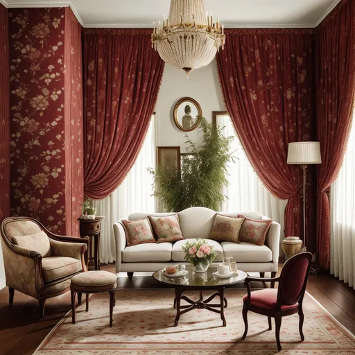 Grandmillennial Living Room design - AI generated interior design visualization