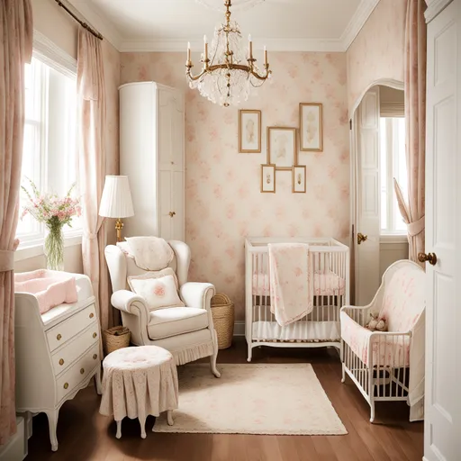 Grandmillennial Nursery design - AI generated interior design visualization