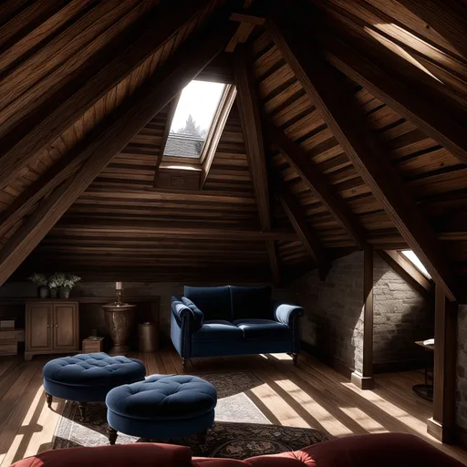 Hollywood Regency Attic design - AI generated interior design visualization