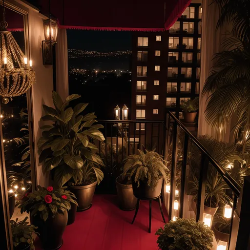 Hollywood Regency Balcony design - AI generated interior design visualization