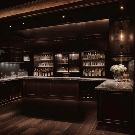 Hollywood Regency Home Bar design - AI generated interior design visualization