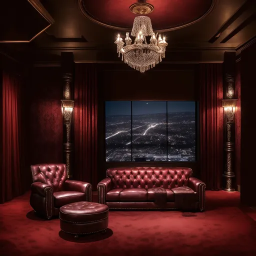 Hollywood Regency Man Cave design - AI generated interior design visualization