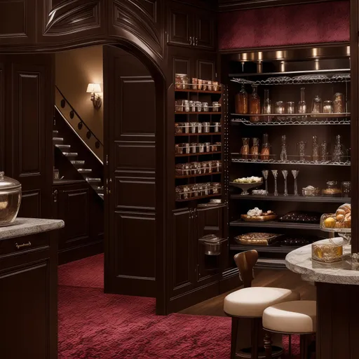 Hollywood Regency Pantry design - AI generated interior design visualization