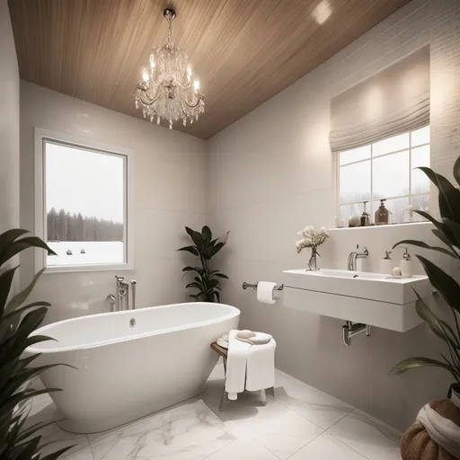 Hygge Bathroom design - AI generated interior design visualization