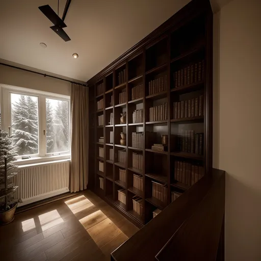 Hygge Library design - AI generated interior design visualization
