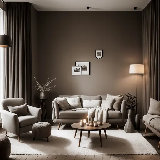 Hygge Living Room design - AI generated interior design visualization