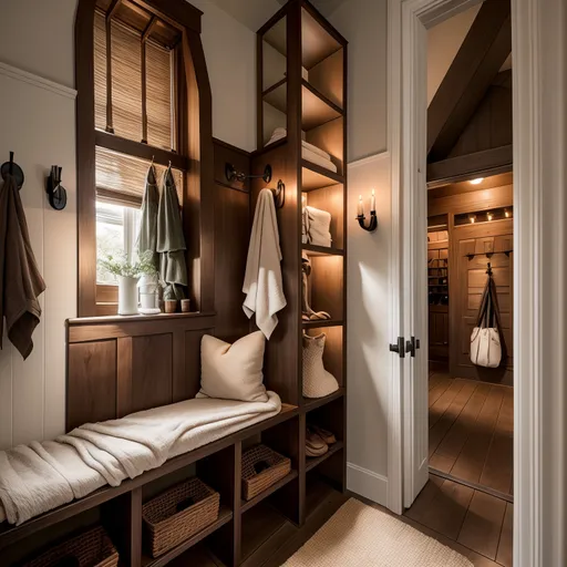 Hygge Mudroom design - AI generated interior design visualization