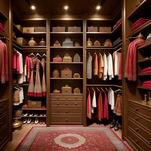 Indian Walk-in Closet design - AI generated interior design visualization