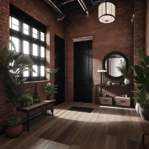 Industrial Entryway design - AI generated interior design visualization