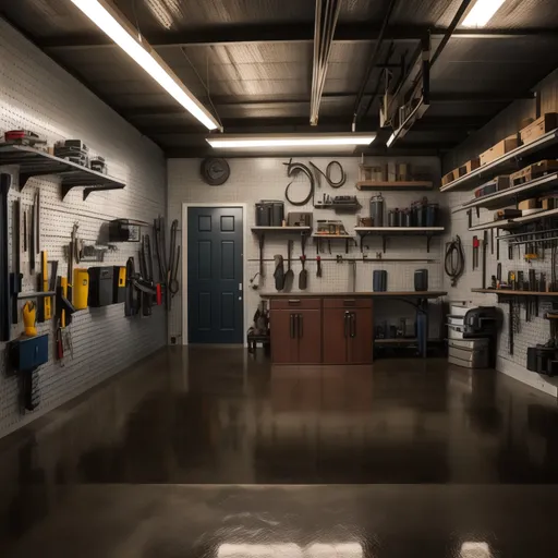 Industrial Garage design - AI generated interior design visualization