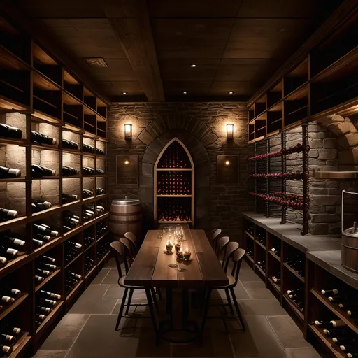 Industrial Wine Cellar design - AI generated interior design visualization